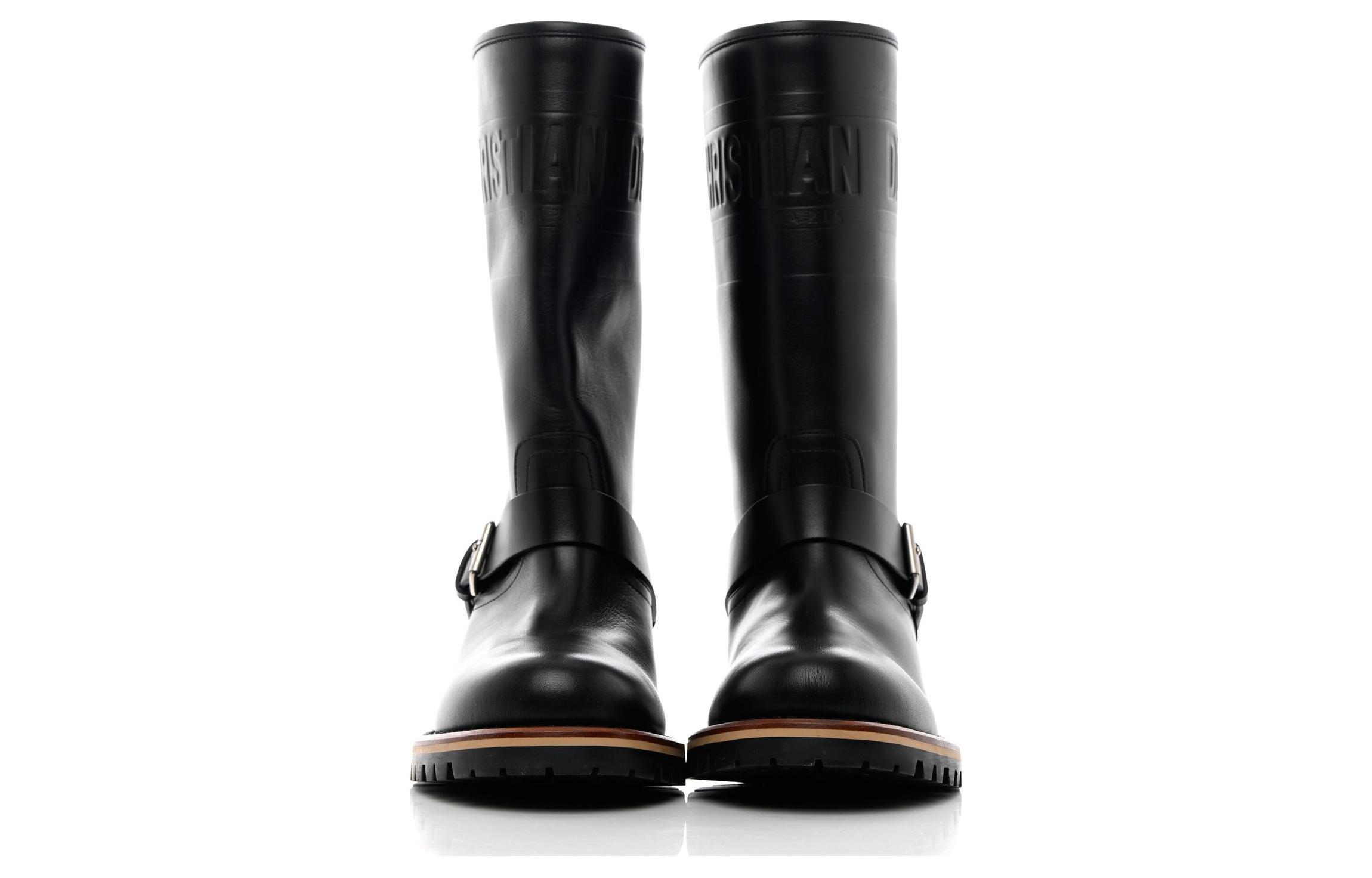 Purchase (Women) Dior Leather High-Top Slip-On Boot 'Black' KCI660CBO_900