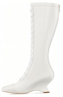 (Women) Dior Leather Lace-Up Wedge High Boots 'White' KCI970VEA_S10W (Women) Dior Leather Lace-Up Wedge High Boots 'White' KCI970VEA_S10W