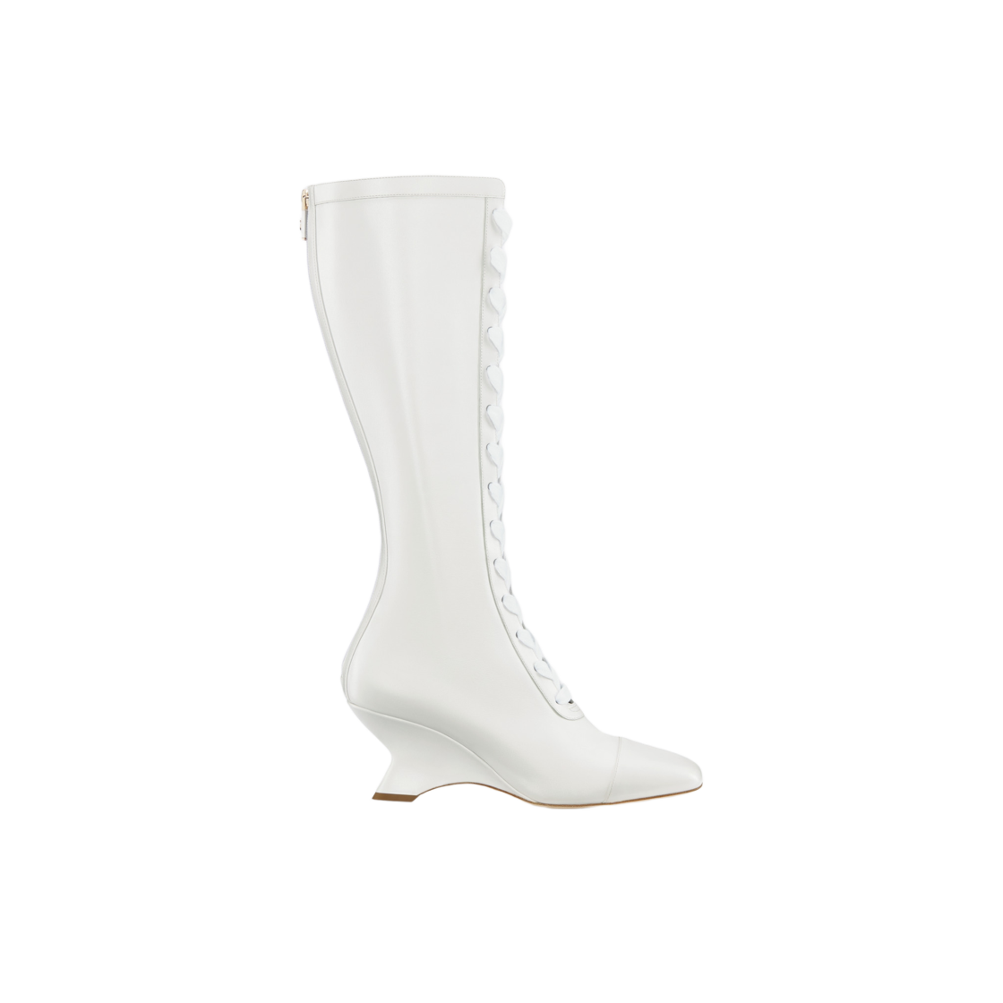 Buy (W) Bottes Hautes à Lacets en Cuir Dior à Semelle Compensée ''Blanches'' KCI970VEA_S10W