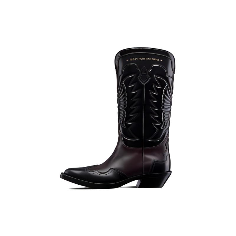 (Women) Dior Leather Pointed-Toe Chunky-Heel High-Boot 4.5cm 'Red' KCI961KSH_S25X