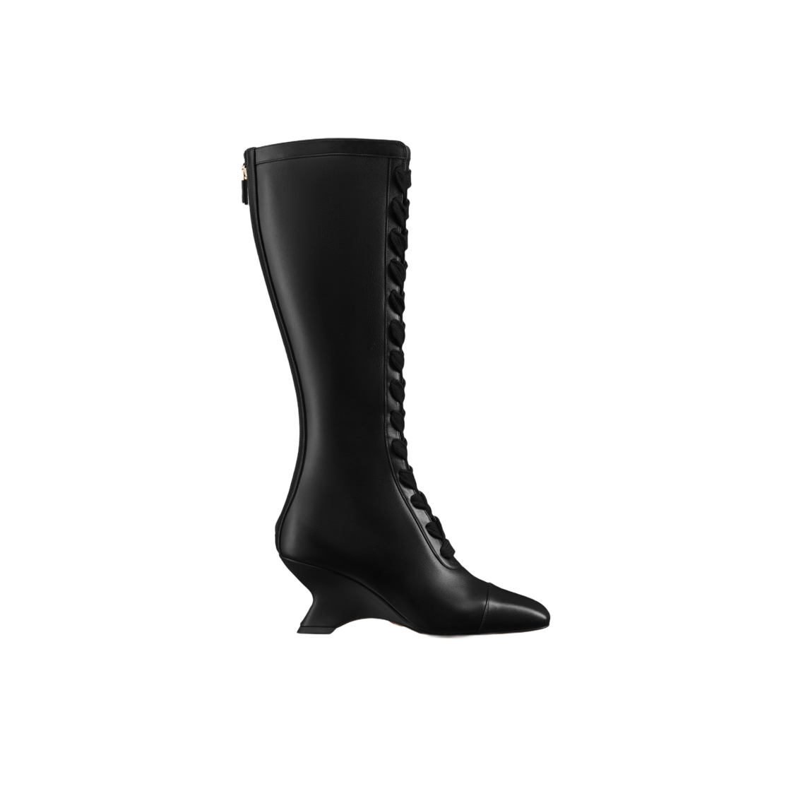 (Women) Dior Leather Pointed Toe Lace-Up Boots 'Black' KCI970VEA_S900