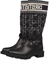 DIOR迪奧 皮革 圓頭套筒平跟 短靴 女款 黑色 Lookbook DIOR迪奧 皮革 圓頭套筒平跟 短靴 女款 黑色