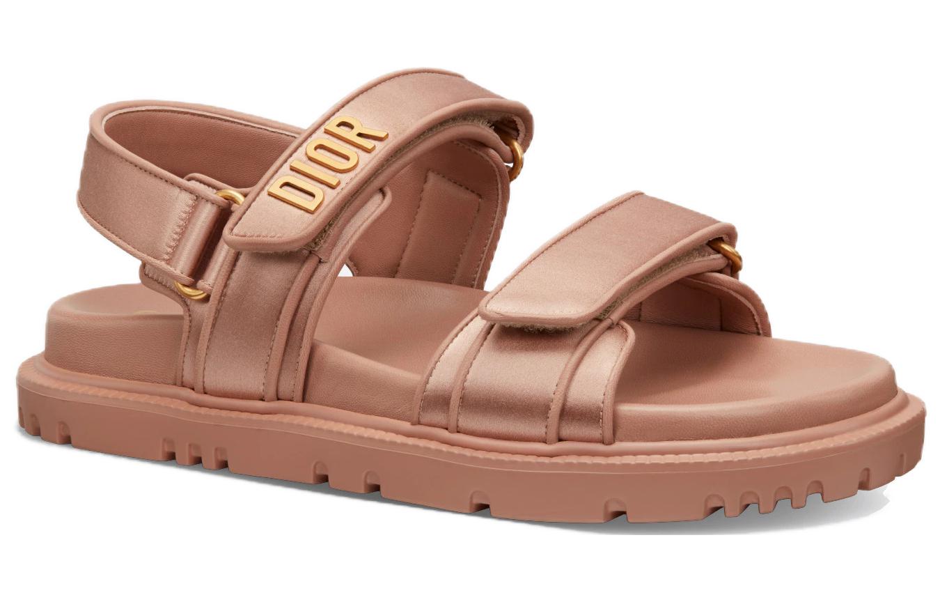 (W) Dior Leather Round-Toe Velcro Sandal 'Brown' 圖 2