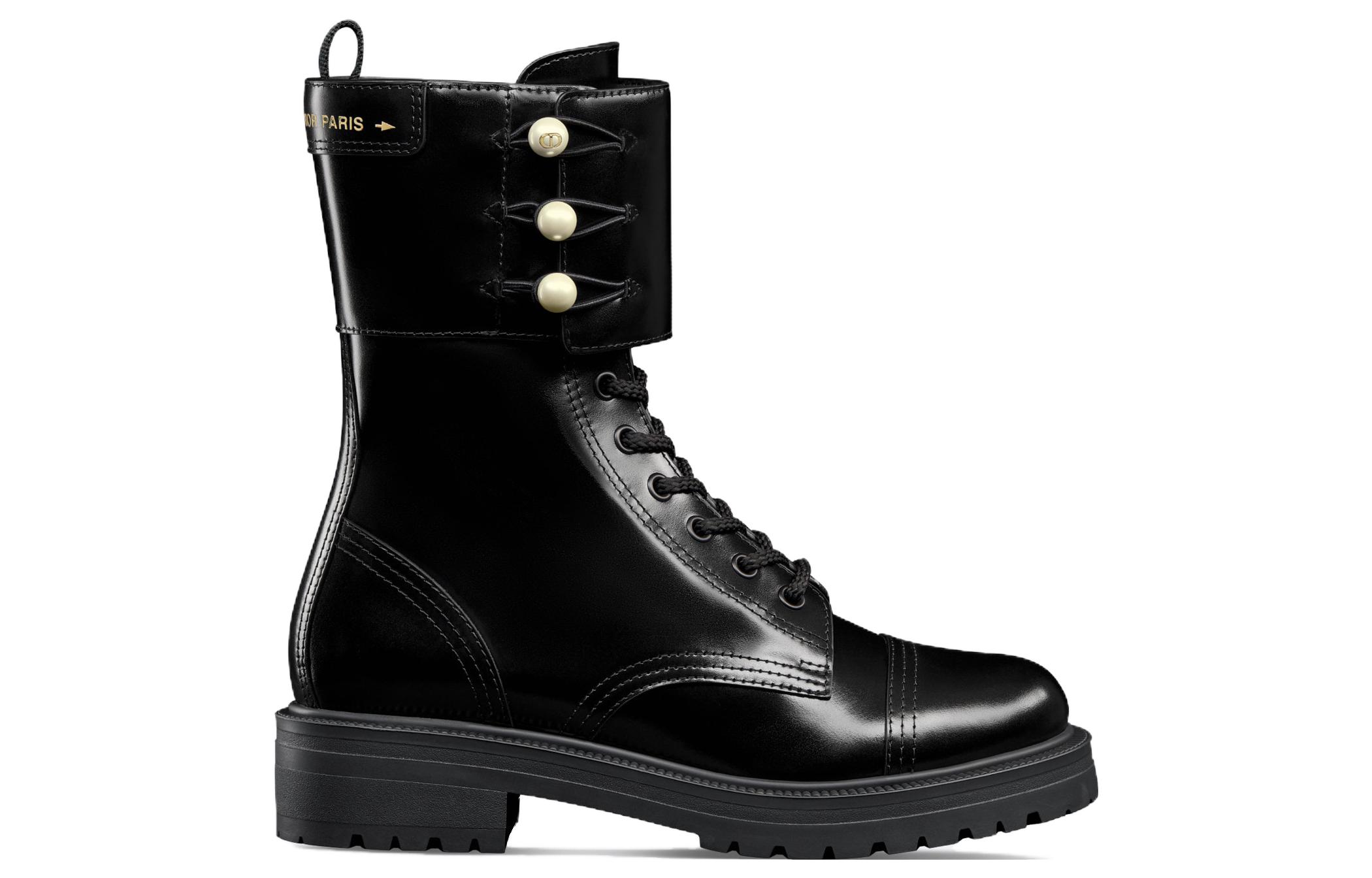 Order (W) Bota de Cuero Redonda Dior 'Negro Versátil' KDI993CFM_S900
