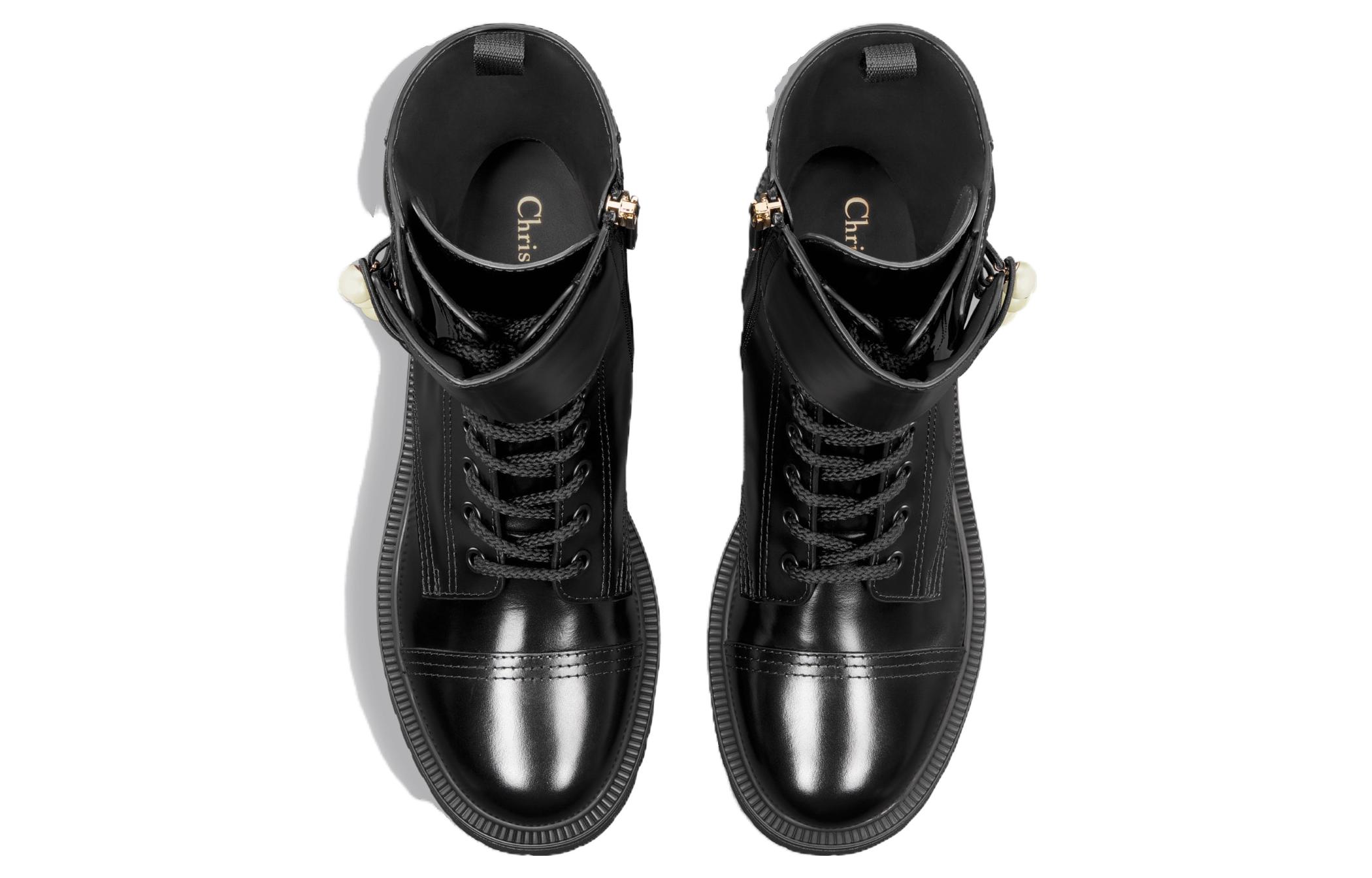 Shop (W) But Dior Kulit Hujung Bulat Boot 'Hitam Serbaguna' KDI993CFM_S900
