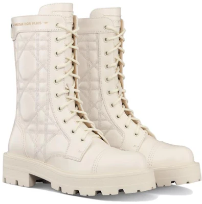 (W) Stivaletto Dior in Pelle Punta Tonda Lacci Tacco Largo ''Bianco'' KCI995CQC_S03W Shop (W) Stivaletto Dior in Pelle Punta Tonda Lacci Tacco Largo ''Bianco'' KCI995CQC_S03W