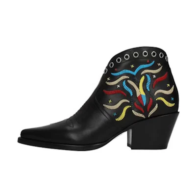 (W) Dior Leather Round Toe Zip Boots 'Black'