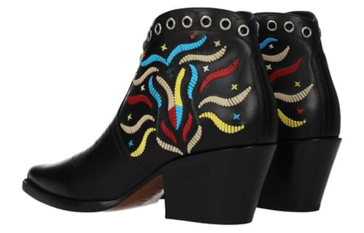 Shop (W) 迪奥黑色圆头拉链皮靴 KCI478CLE_S900