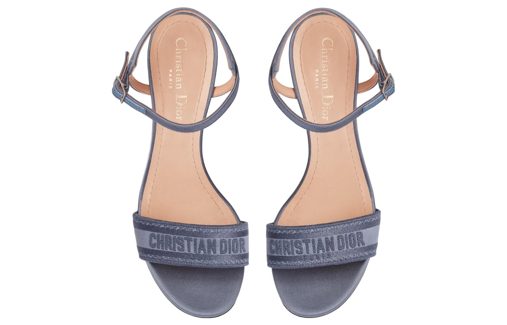 Shop (Women) Dior Leather Sandal 'Dark Grey' KDQ854SBS_S23G