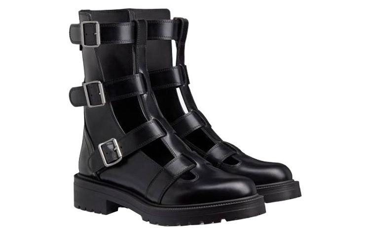 (W) Dior Leather Short Boot 'Fashion Buckle - Black' 圖 2