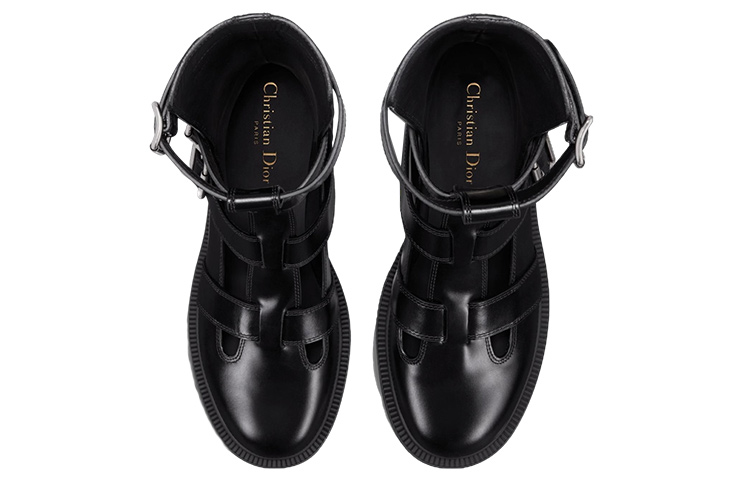 (W) Dior Leather Short Boot 'Fashion Buckle - Black' 圖 3