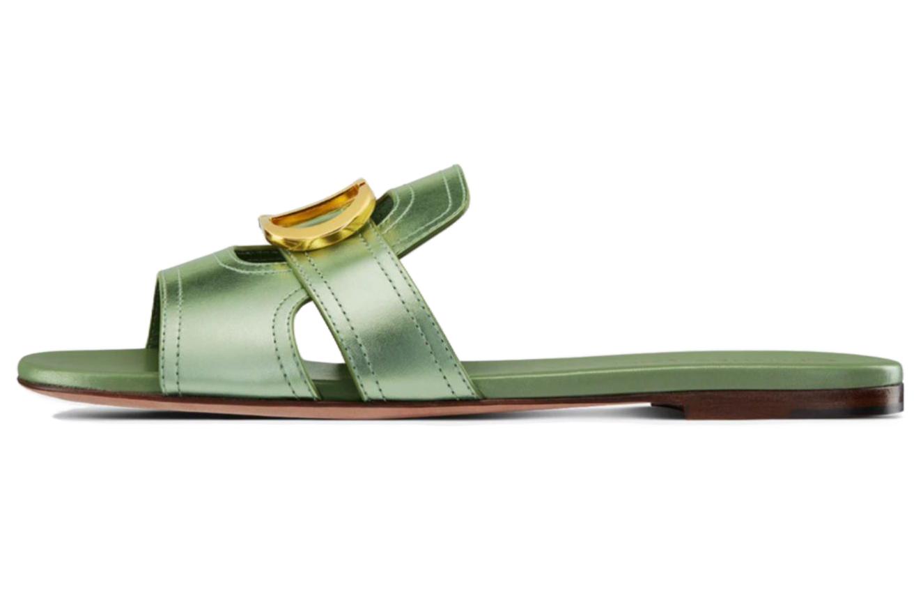(Women) Dior Leather Slide 'Metallic Green' KCQ266LNC_S79K