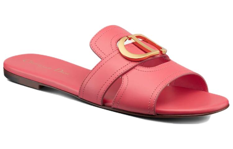 Lookbook DIOR迪奧 皮革 舒適百搭 一字拖鞋 女款 紅色