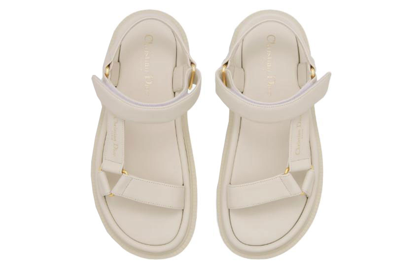 (W) Dior Leather Slide Sandal 'White' 圖 4