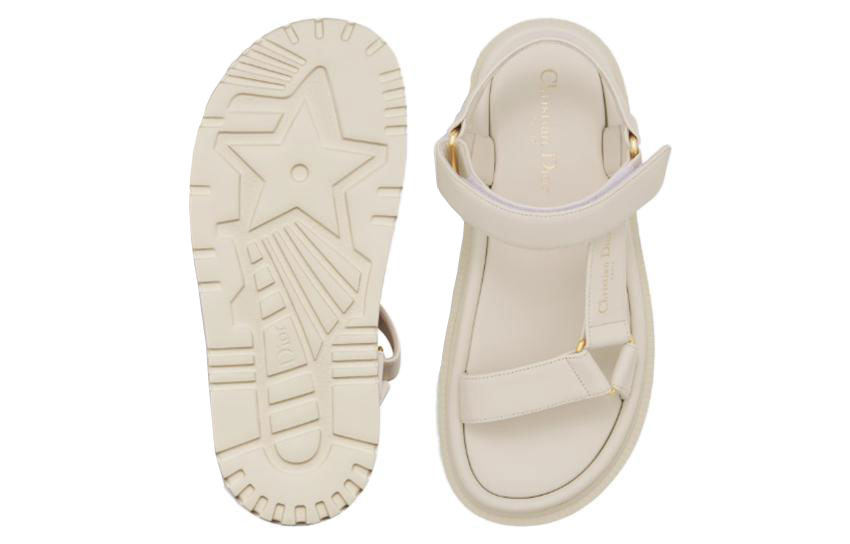 (W) Dior Leather Slide Sandal 'White' 圖 5