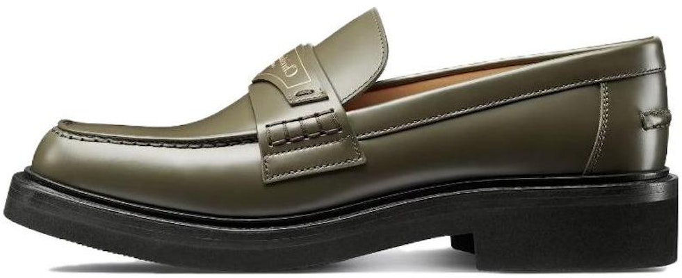 (Women) Dior Leather Slip-On Chunky Heel Loafers 'Khaki' KDB759ACA_S11H Buy (Women) Dior Leather Slip-On Chunky Heel Loafers 'Khaki' KDB759ACA_S11H