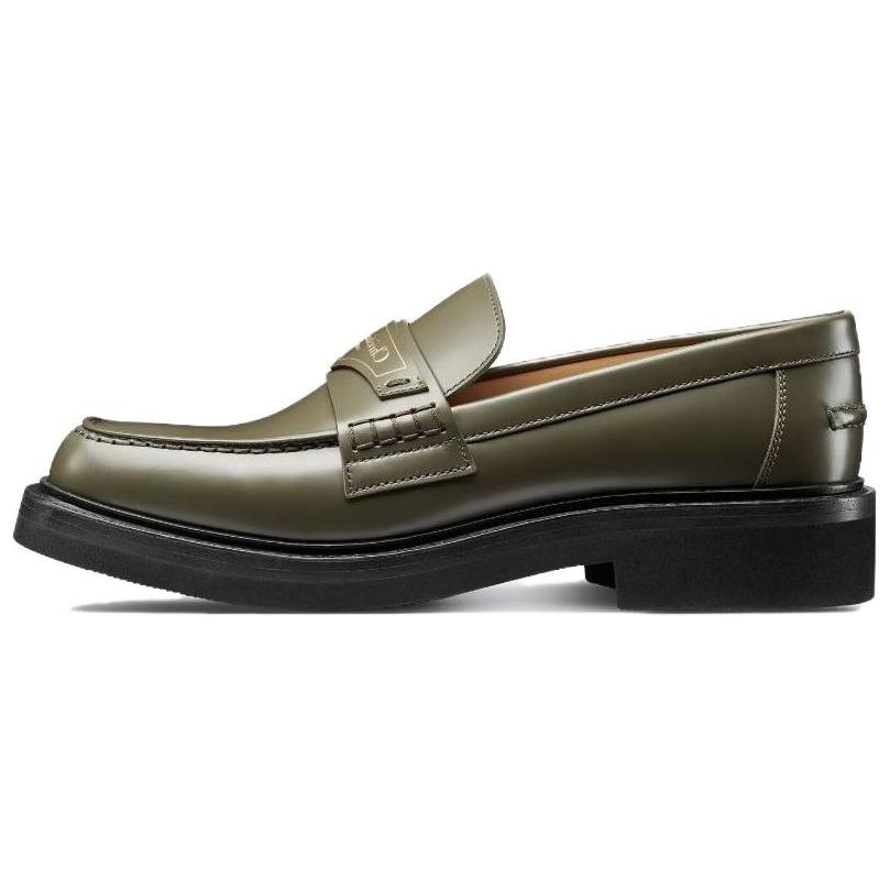 (Women) Dior Leather Slip-On Chunky Heel Loafers 'Khaki' KDB759ACA_S11H