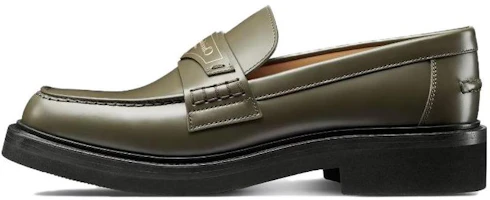 (Women) Dior Leather Slip-On Chunky Heel Loafers 'Khaki' KDB759ACA_S11H (Women) Dior Leather Slip-On Chunky Heel Loafers 'Khaki' KDB759ACA_S11H