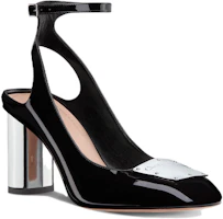 Lookbook DIOR迪奧 皮革 方頭搭扣 粗跟 高跟鞋 8cm 女款 黑色