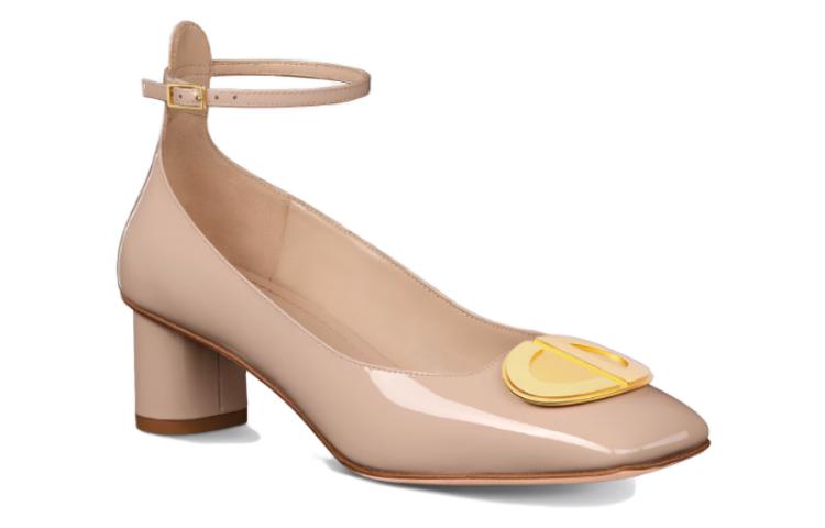 Lookbook (W) Zapatos Dior de Tacón Cuadrado de Cuero Rosa con Hebilla 5cm KDV136VNI_S18U