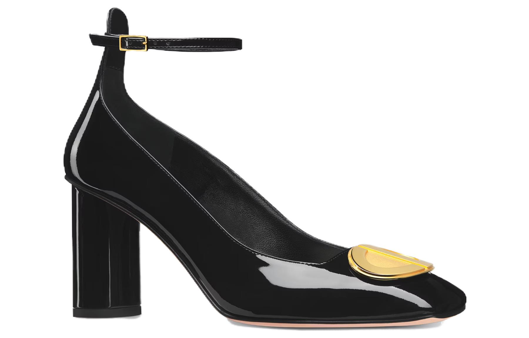 Order (W) 디올 블랙 가죽 스퀘어토 컴포트 블록힐 KCV137VNI_S900