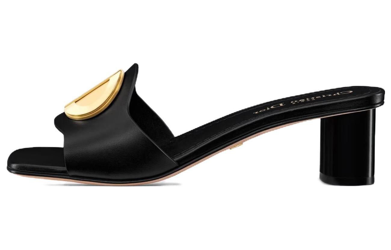 (Women) Dior Leather Square Toe Slide 'Black' KCQ934VEA_S900
