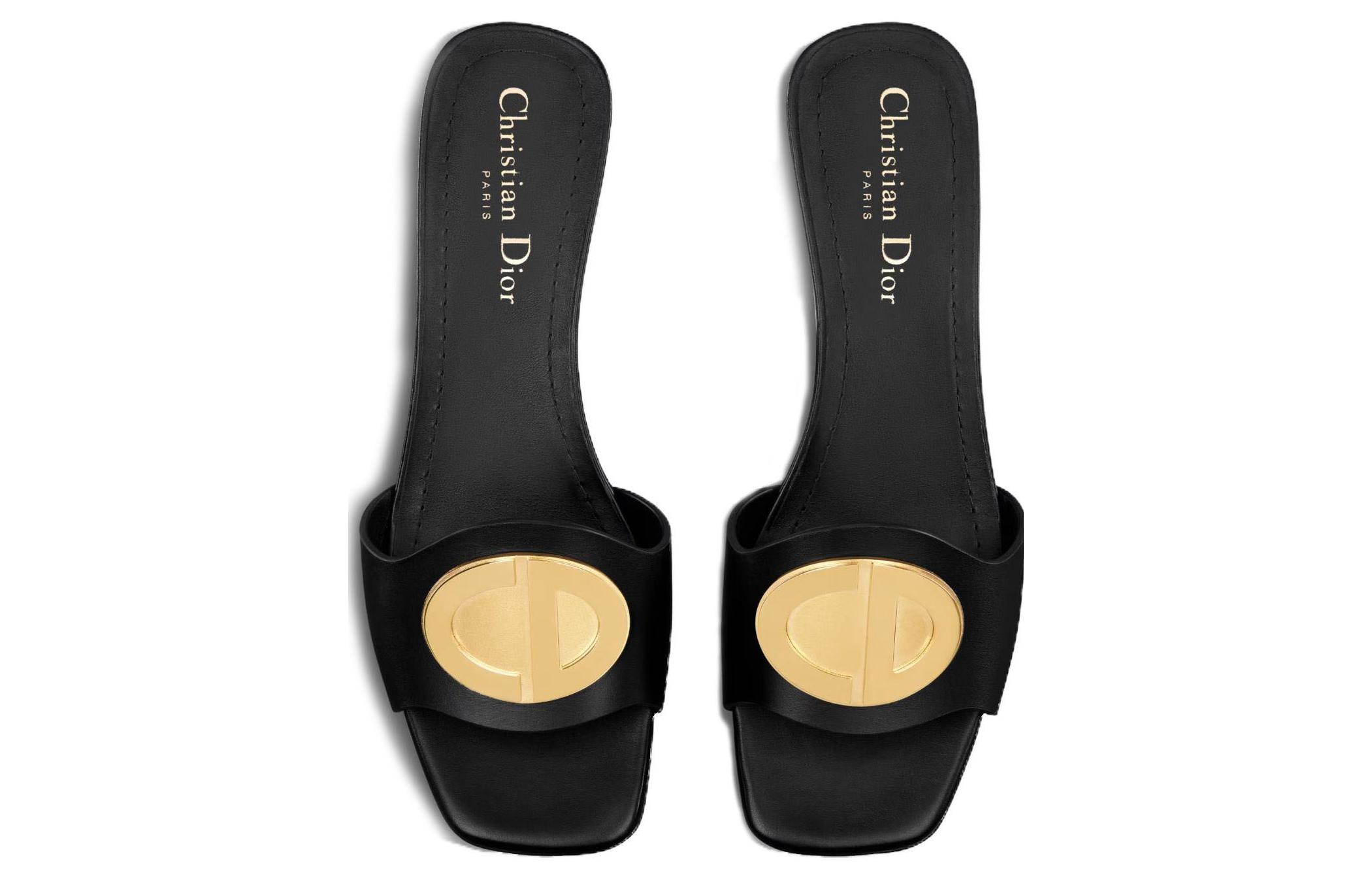 Purchase (W) Dior Lederen Vierkante Neus Slide ''Zwart'' KCQ934VEA_S900
