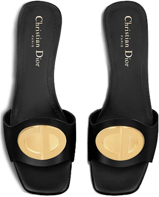 (W) Dior Lederen Vierkante Neus Slide ''Zwart'' KCQ934VEA_S900 Purchase (W) Dior Lederen Vierkante Neus Slide ''Zwart'' KCQ934VEA_S900