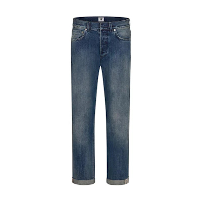 (Women) DIOR Letter Embellished Straight-Leg Jeans Blue 912P01A3319-X5740