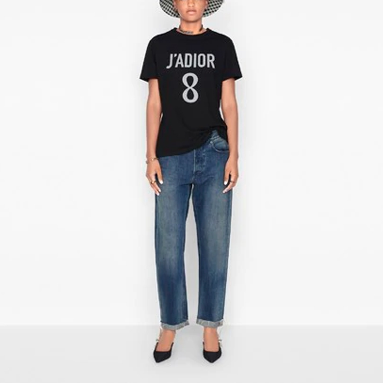 Shop (W) DIOR 字母装饰直筒牛仔裤 蓝色 912P01A3319-X5740