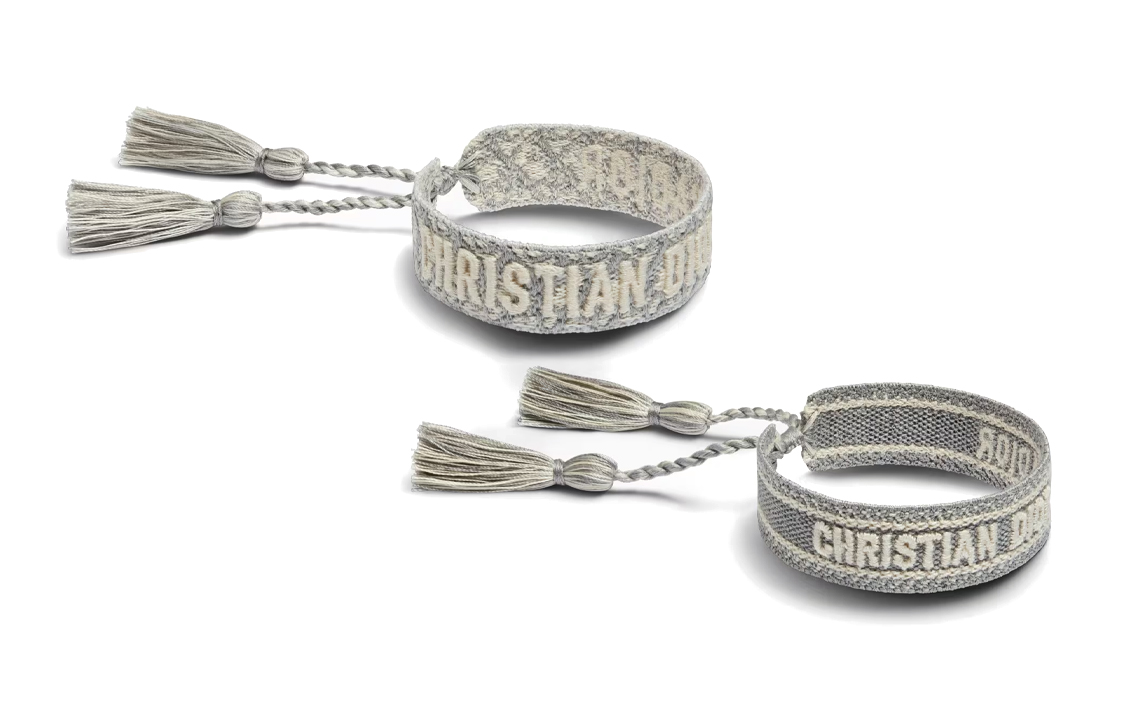 (Women) DIOR Letter Embroidery Bracelet -  Grey. B0961ADRCOD833
