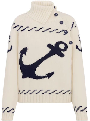 (W) Suéter de punto DIOR Logo Anchor Jacquard en color blanco roto. 354S50BM321-X0853 Buy (W) Suéter de punto DIOR Logo Anchor Jacquard en color blanco roto. 354S50BM321-X0853