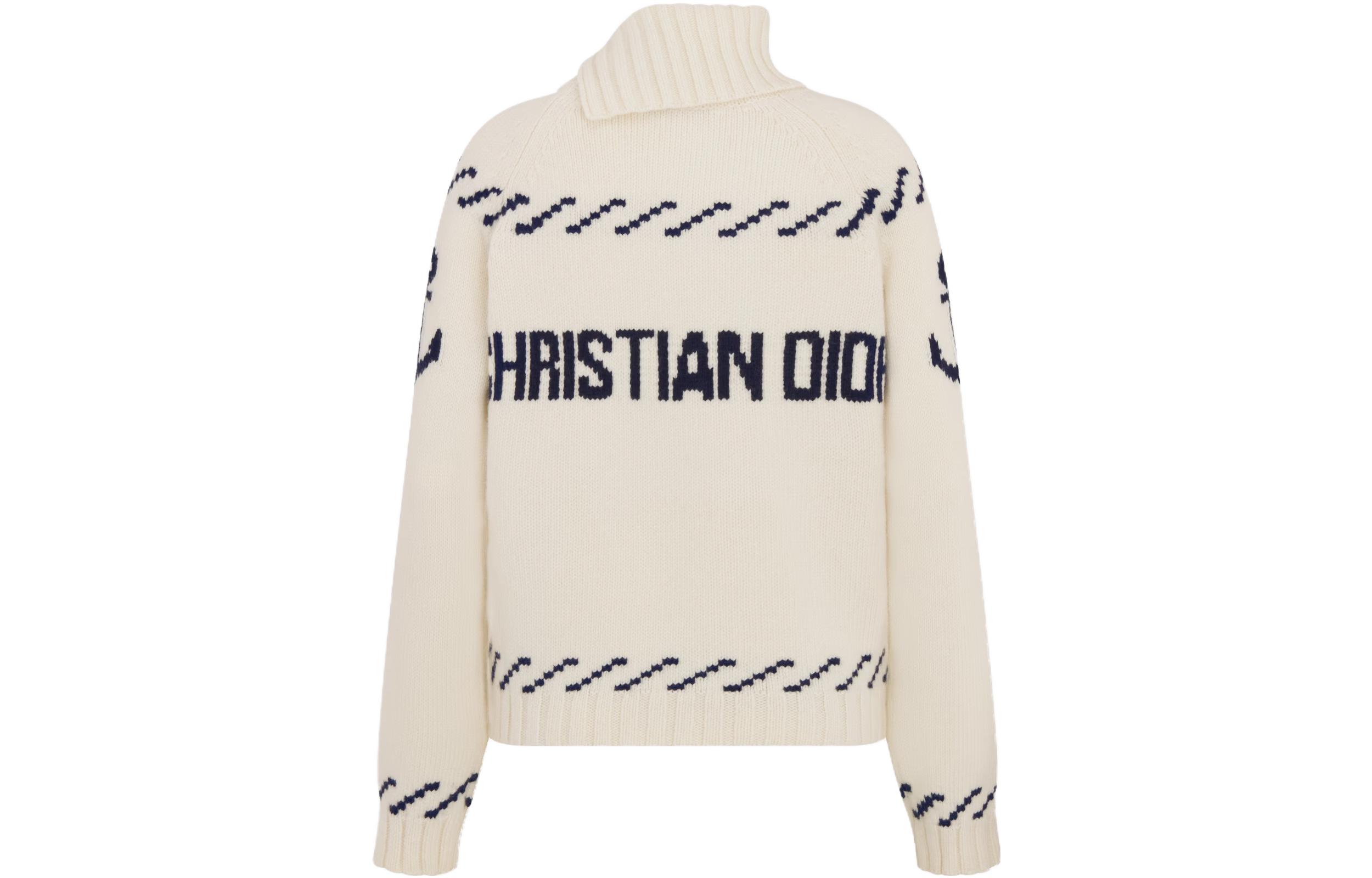 Lookbook (W) Suéter de punto DIOR Logo Anchor Jacquard en color blanco roto. 354S50BM321-X0853