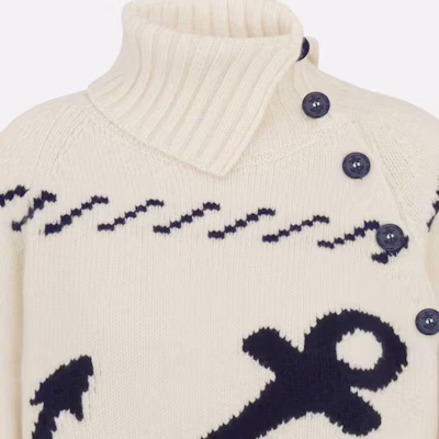 (W) Suéter de punto DIOR Logo Anchor Jacquard en color blanco roto. 354S50BM321-X0853 Purchase (W) Suéter de punto DIOR Logo Anchor Jacquard en color blanco roto. 354S50BM321-X0853
