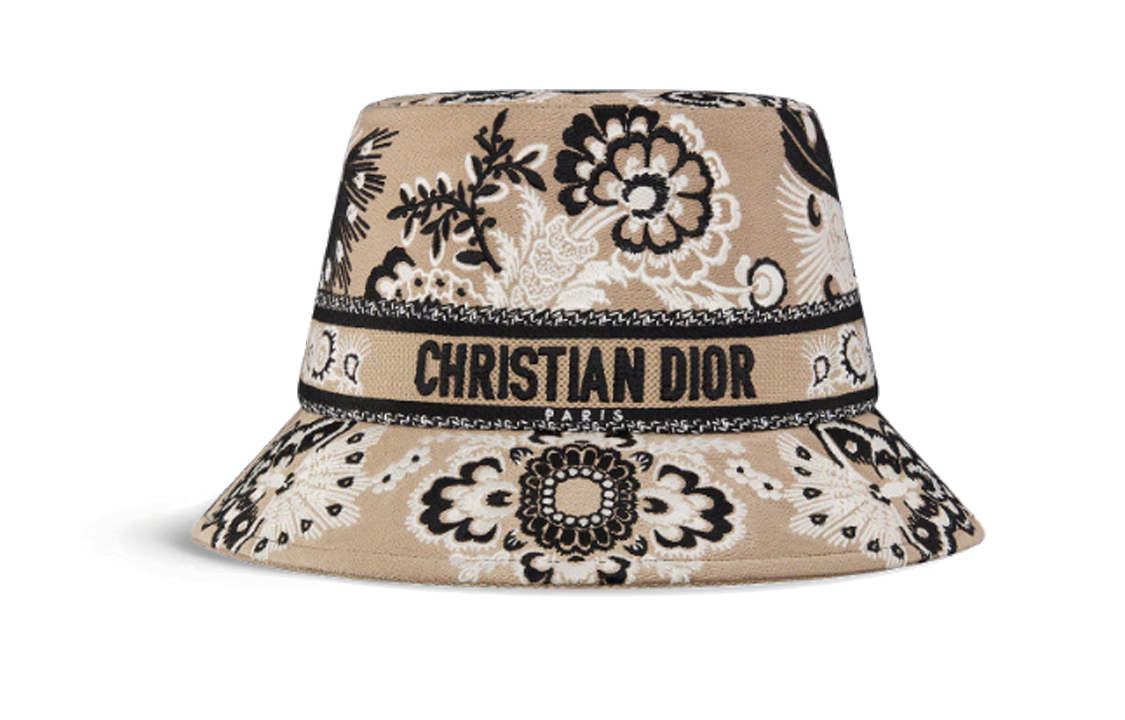 (Women) DIOR Logo Cotton Polypropylene Brown  Bucket Hat. 41DBB923X130C183