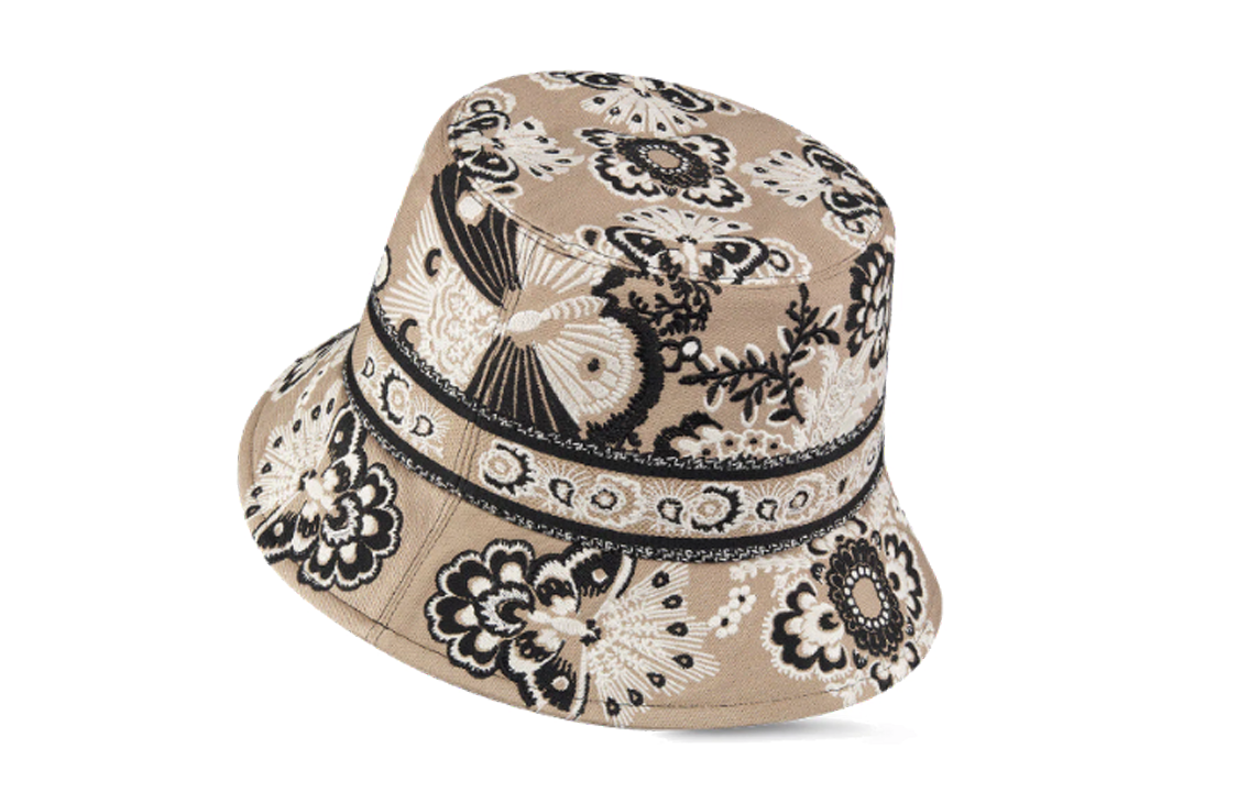 Shop (W) DIOR 標誌棉聚丙烯棕色漁夫帽 41DBB923X130C183