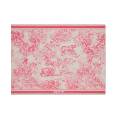 (Women) DIOR Logo Cotton Silk Scarf for Women - Pink 24JOU331I906C415