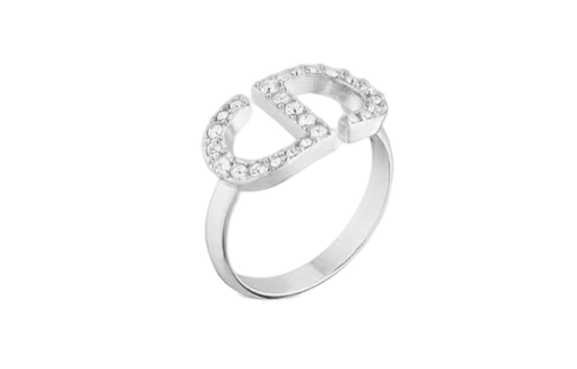 (Women) DIOR Logo Crystal Ring for Women. R1508WOMCY-D001