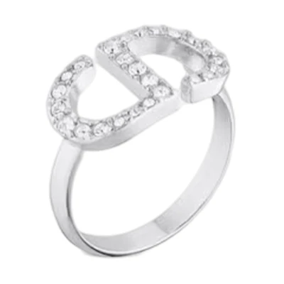 (Women) DIOR Logo Crystal Ring for Women. R1508WOMCY-D001