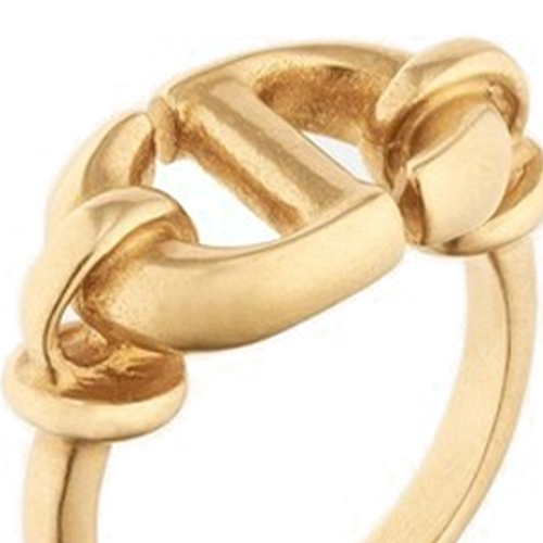 Shop (W) 迪奥女士金属金色标志设计戒指 R0987CDNMT-D300