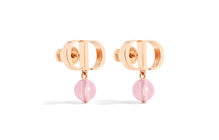 Lookbook (Women) DIOR Logo Design Pink Metal Earrings for Women. E1520PTCPLD67P