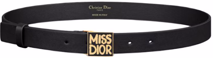 Order (W) DIOR 凸紋皮革腰帶 黑色 2.5公分寬 B0598UMODM900