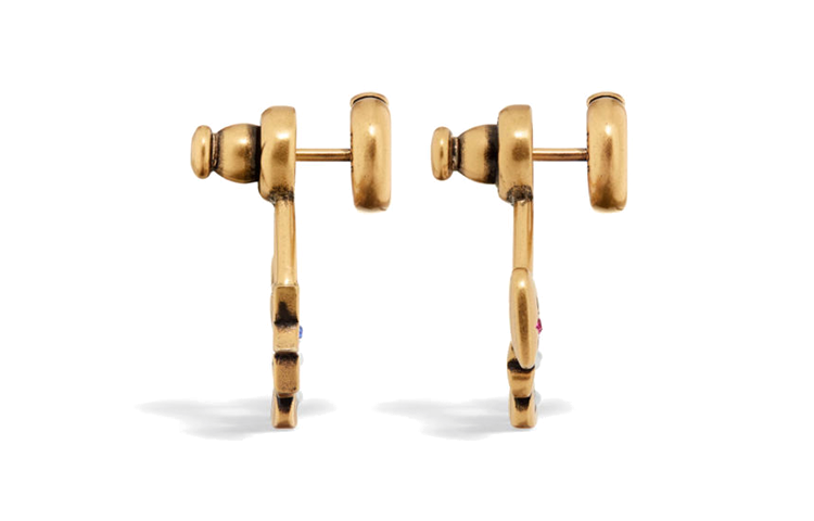 Shop (Women) DIOR Logo Gold Metal Earrings for Women E3333WOMCY