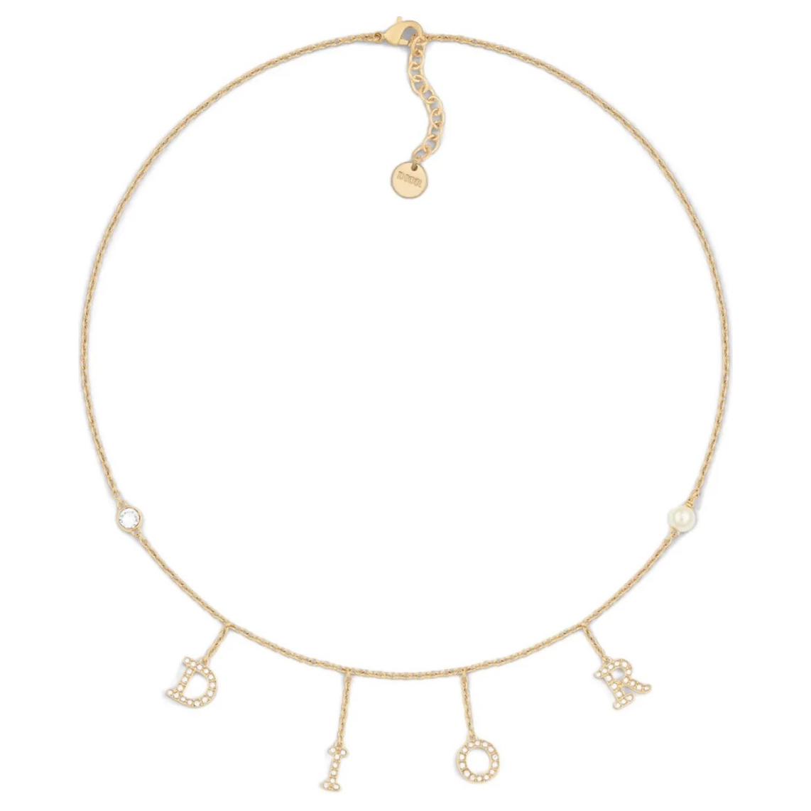 (Women) DIOR Logo Letter Metal Necklace for Women - Gold. N2795WOMCY