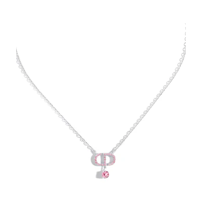 (Women) DIOR Logo Pendant Necklace for Women - Silver. N2890WOMCY