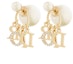 Buy (Women) DIOR Logo Resin Pearl Stud Earrings White E3521WOMMTD907