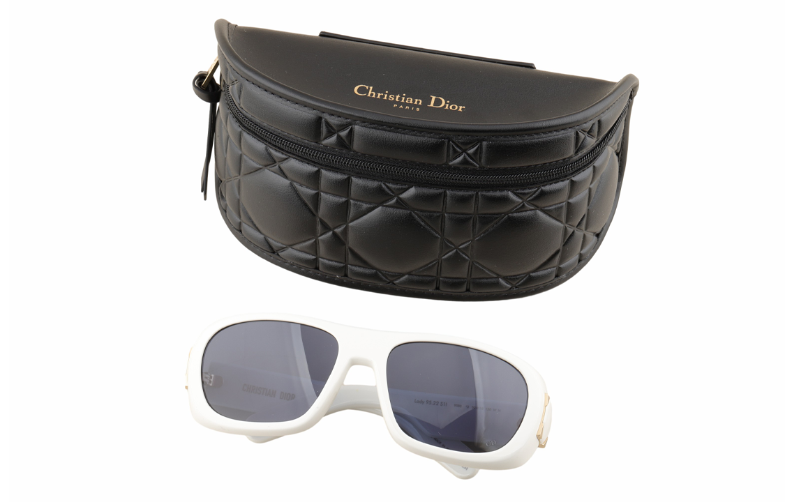(Women) DIOR Logo Square  White Sunglasses with Decorative Temples. LADY 9522 S1I-95B0 圖 5