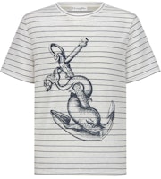 (W) DIOR ロゴ ストライプ ニット クルーネック 半袖 Tシャツ SS22 レディース ベージュ 213T12A4487-X0815 Order (W) DIOR ロゴ ストライプ ニット クルーネック 半袖 Tシャツ SS22 レディース ベージュ 213T12A4487-X0815