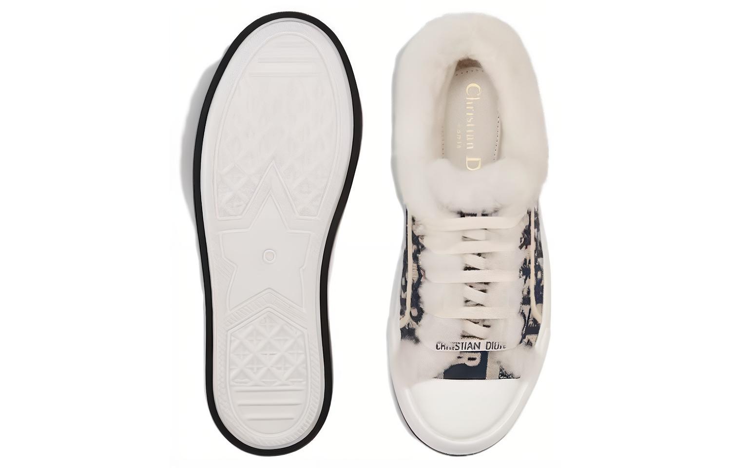 Shop DIOR迪奧 皮革 百搭舒適 低筒 板鞋 女款 白色