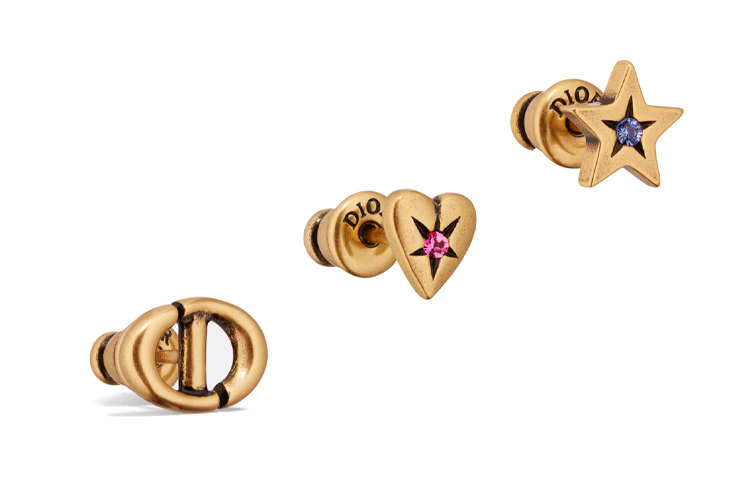 Lookbook (Women) DIOR Lucky Star Heart-Shaped CD Crystal Earrings  Gold E3294WOMCYD09X